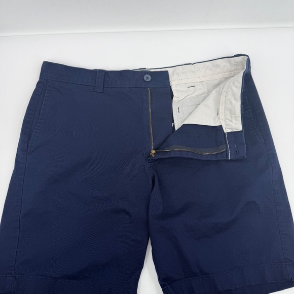 J Crew Shorts Men 35 Blue Chino Walking 9" Inseam Casual Stretch Flat Front - Picture 4 of 10